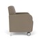 Lesro Siena Lounge Reception Wide Guest Chair w/ Front Casters, Brushed Steel Back Legs, MD Farro Uph SN1201 - alternate 3